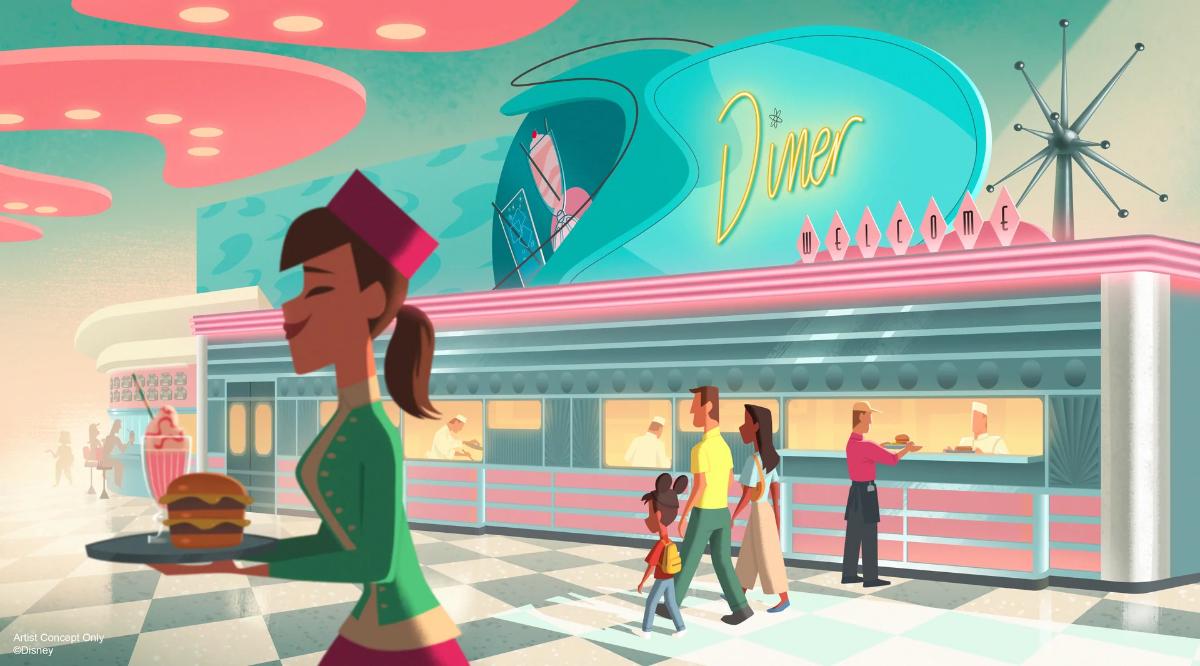 Annette's Diner Concept Art, Disney Village, Disneyland Paris