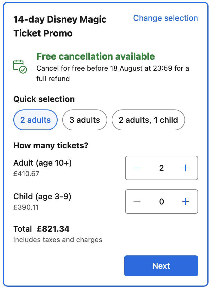 Booking.com Walt Disney World Tickets