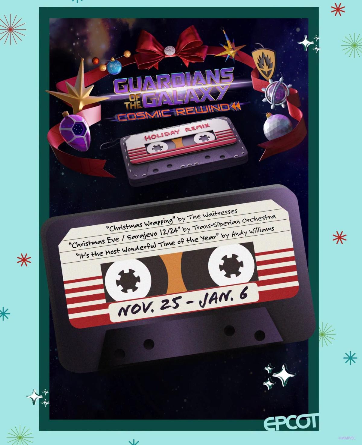 Guardians Of The Galaxy: Cosmic Rewind Christmas Poster