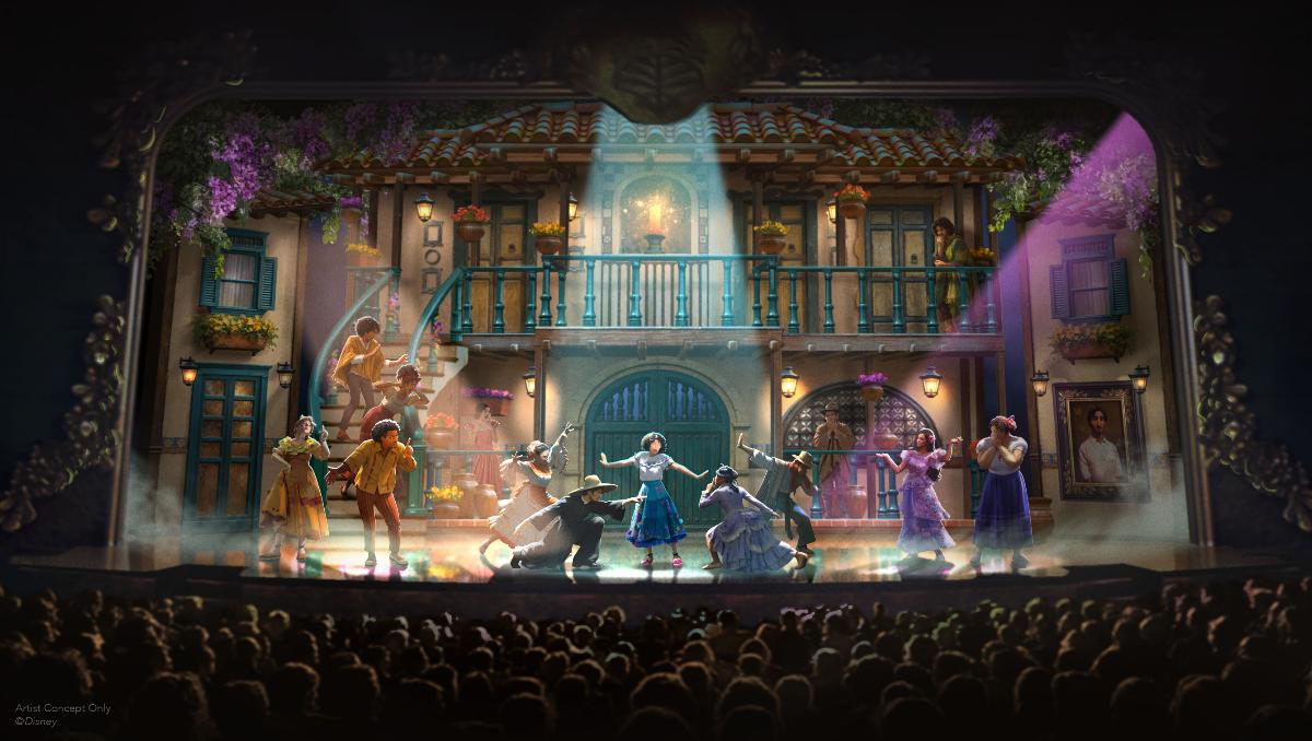 Encanto theatre show concept art on the Disney Believe