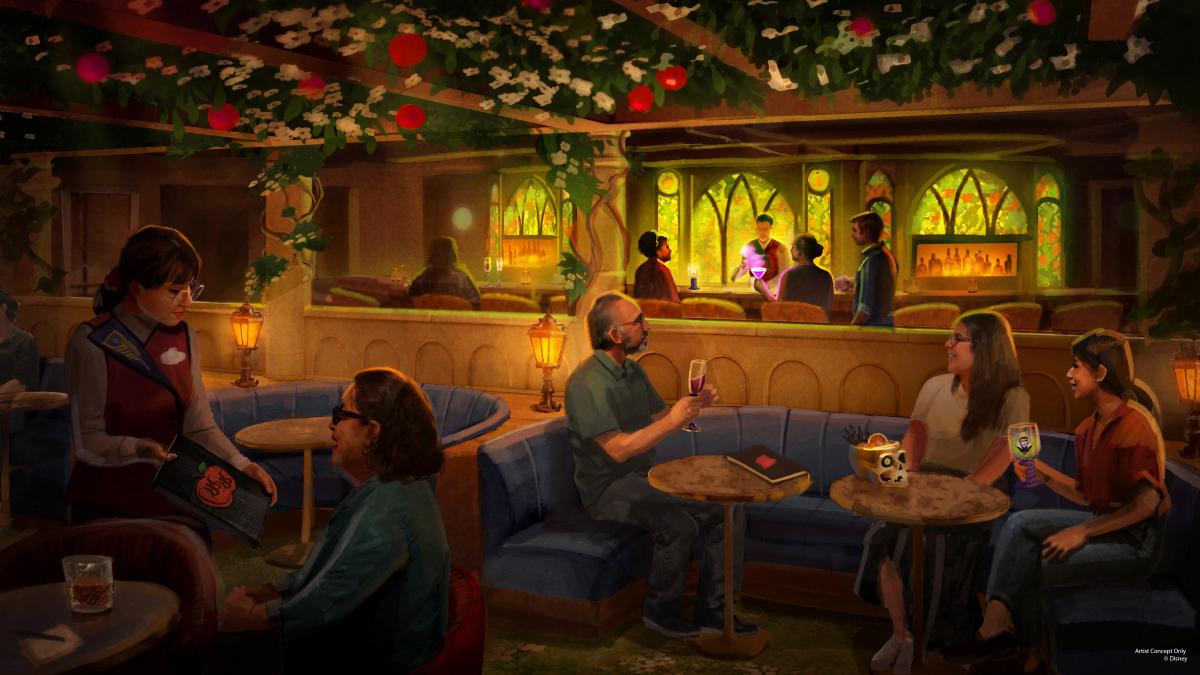 Snow White wishing well lounge on the Disney Believe