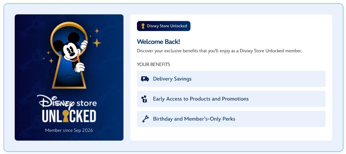 Disney Store Unlocked Dashboard