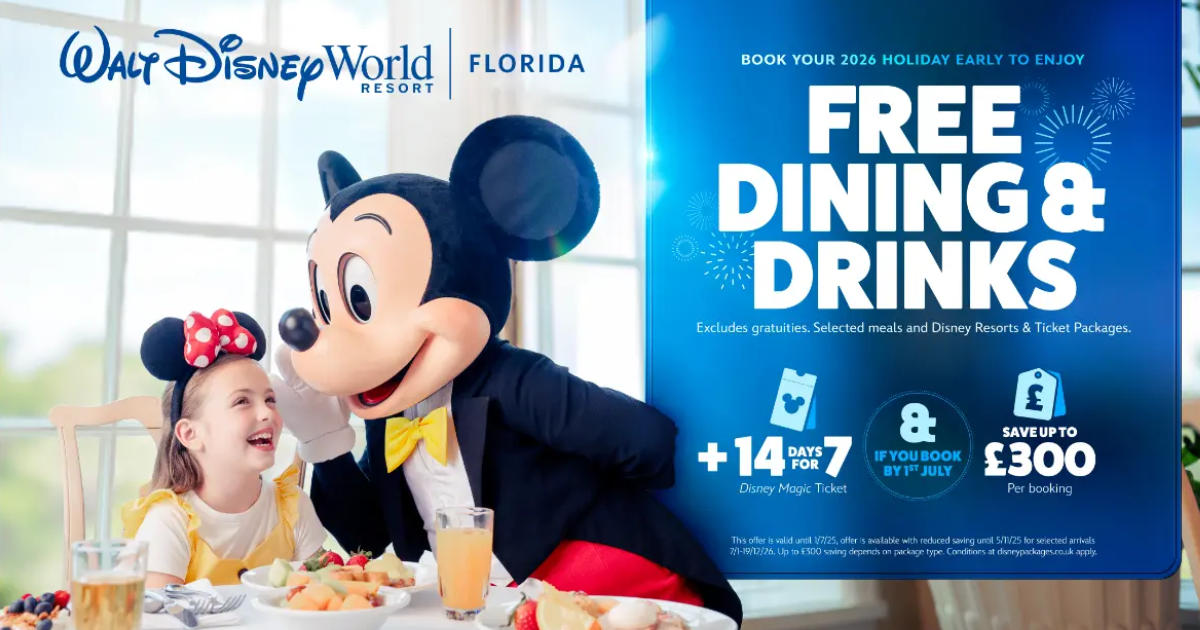 Walt Disney World Free Dining &amp; Drinks Offer For 2026 Now Booking