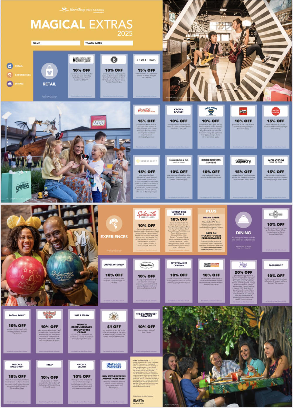 Example of the Little Big Book of Vouchers Disney Springs discount booklet