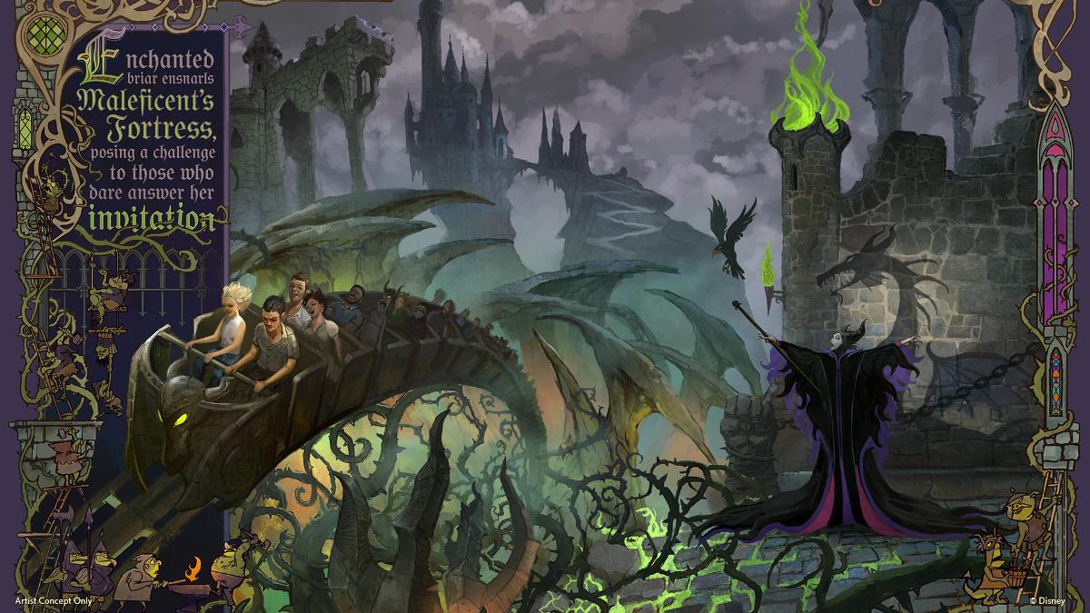 Maleficent Coaster in Villains Land Concept Art Maleficent Coaster in Villains Land Concept Art