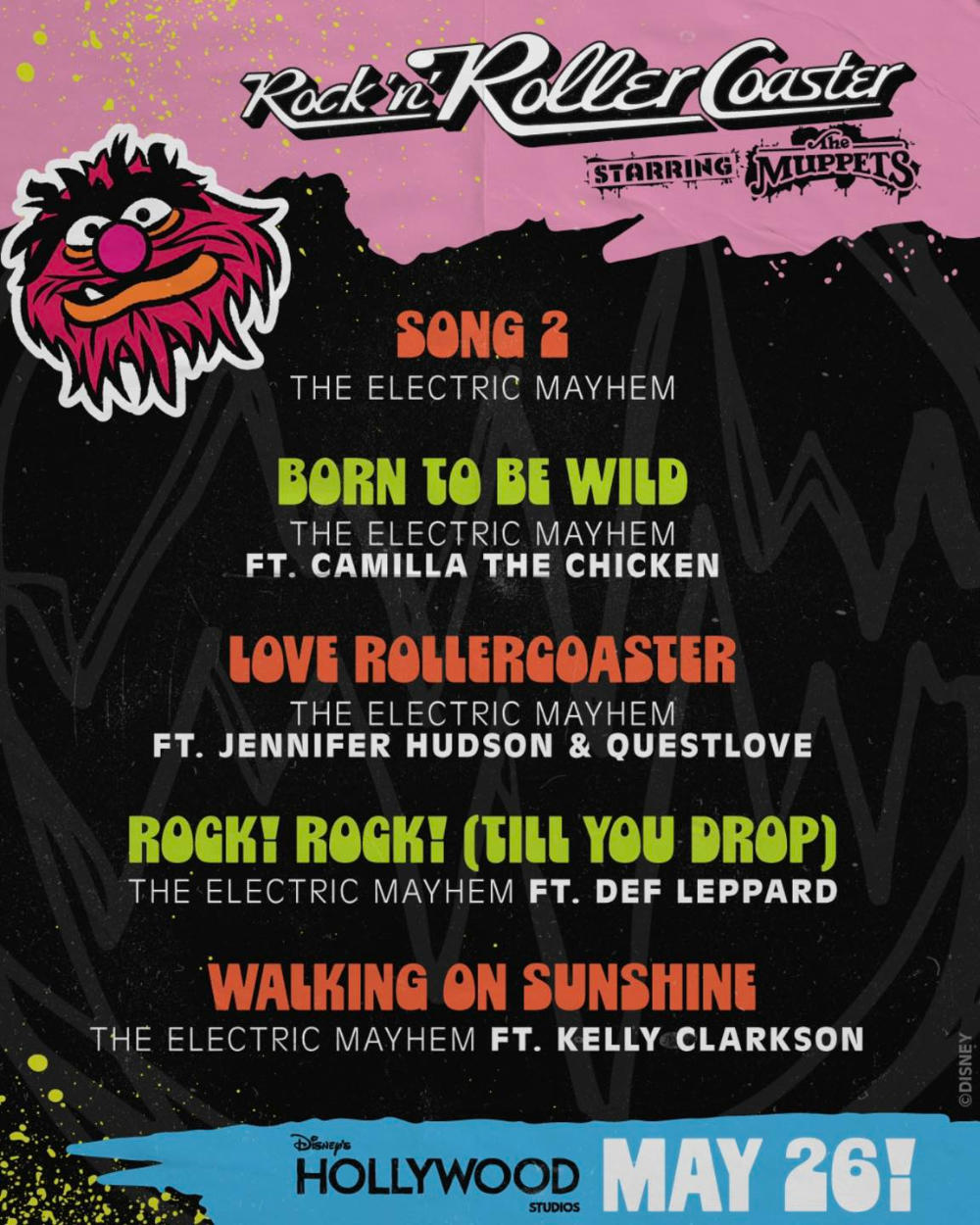 Rock n Roller Coaster Starring The Muppets Setlist