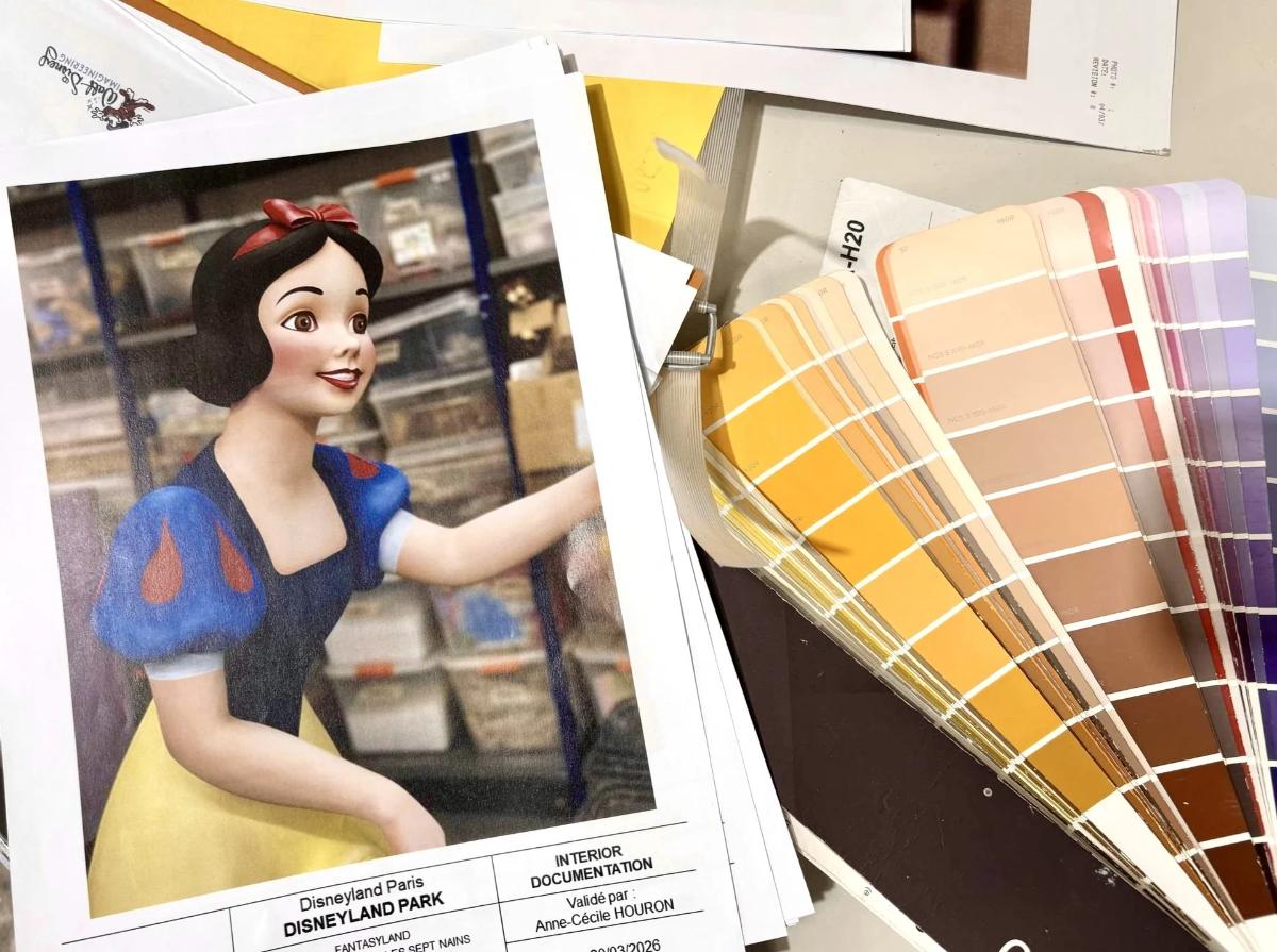 Snow White figure being worked on at Disneyland Paris