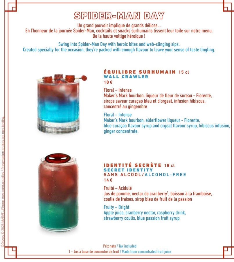 Spider-Man Drinks at Disney Skyline Bar, Disney Hotel New York - The Art Of Marvel