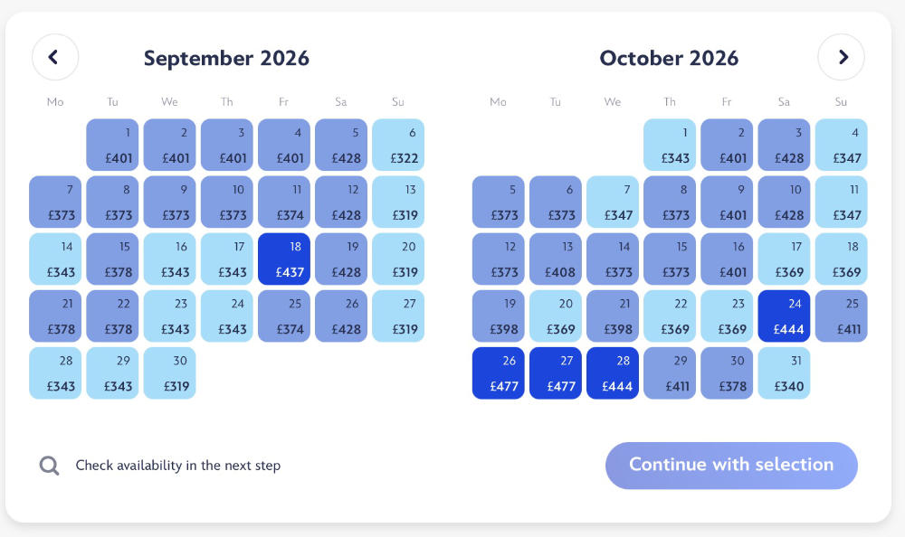 Disneyland Paris Price Calendar