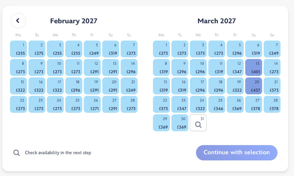 Disneyland Paris website allowing guests to book until March 2027