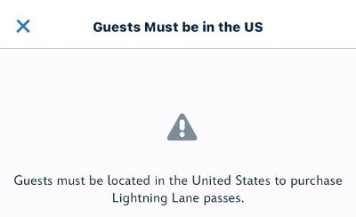 Lightning Lane UK Error