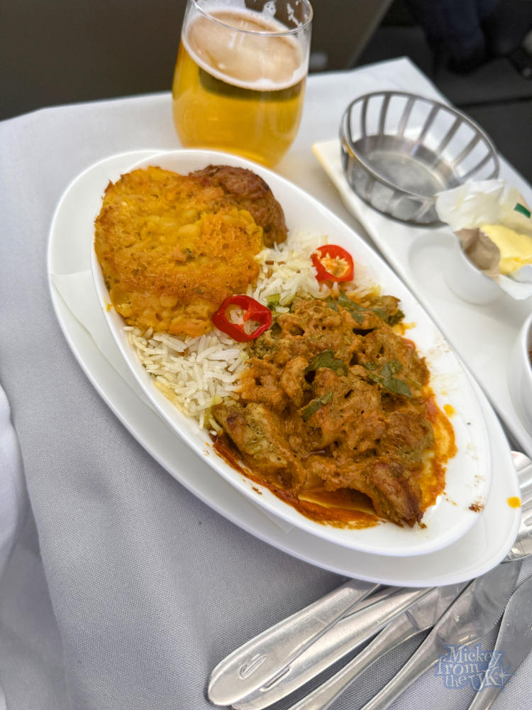 British Airways Club World business class curry main course