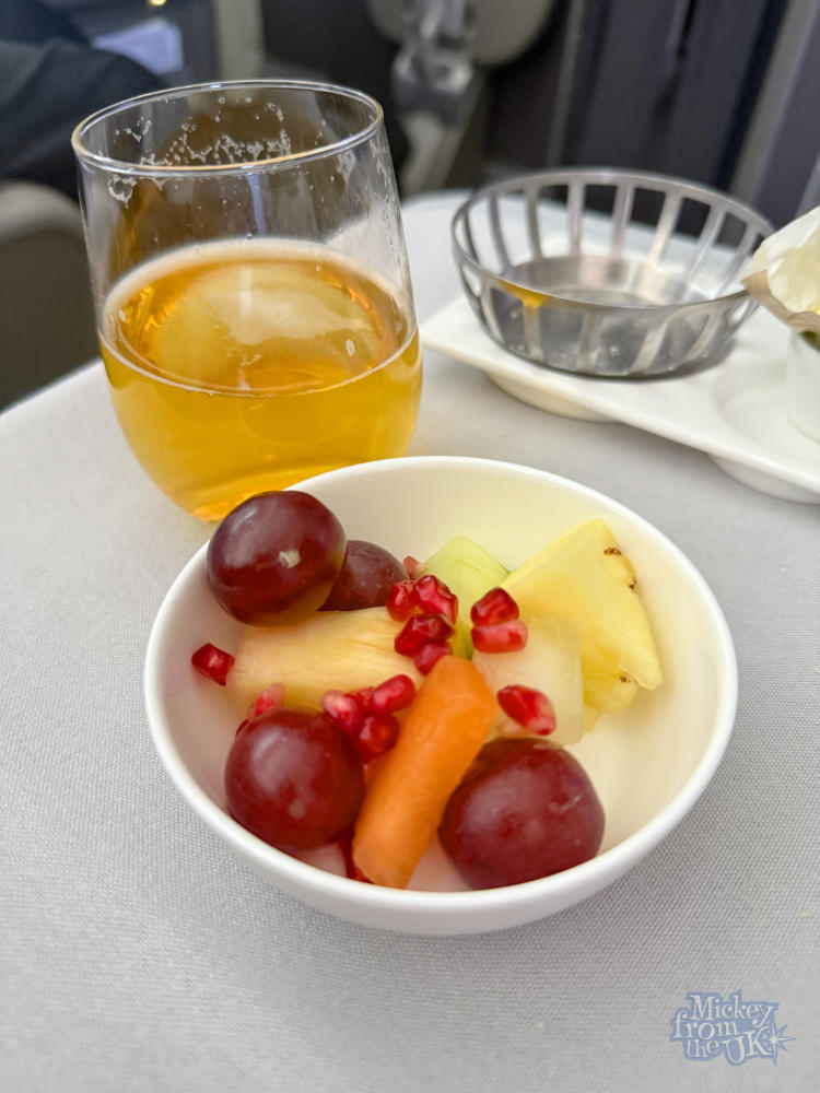 British Airways Club World business class fruit course