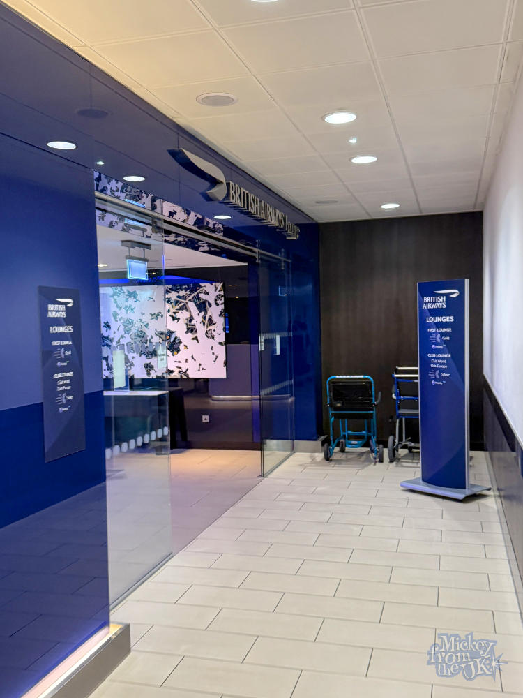 British Airways London Gatwick Club World business lounge entrance