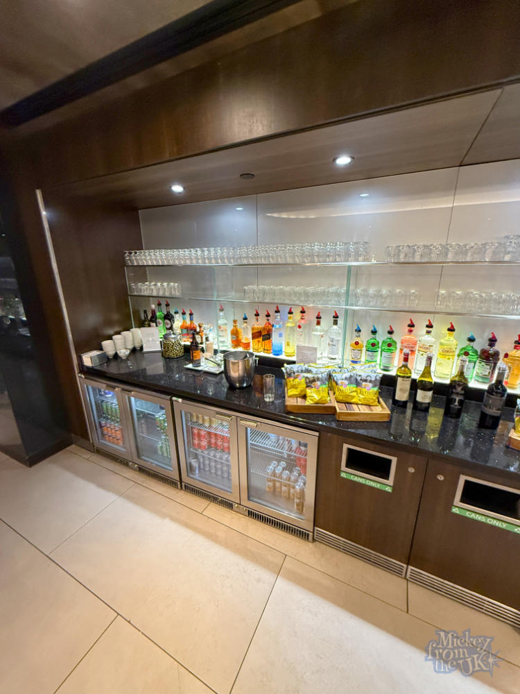 British Airways London Gatwick Club World business lounge drinks fridges