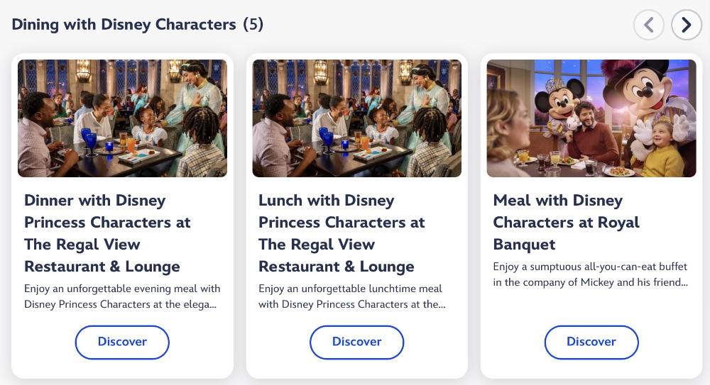 Screenshot showing the option to book Regal View when booking Disneyland Paris