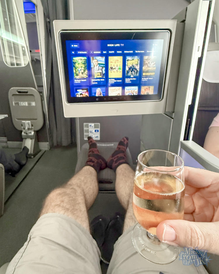 British Airways Club World business class seat foot rest on the 777-200