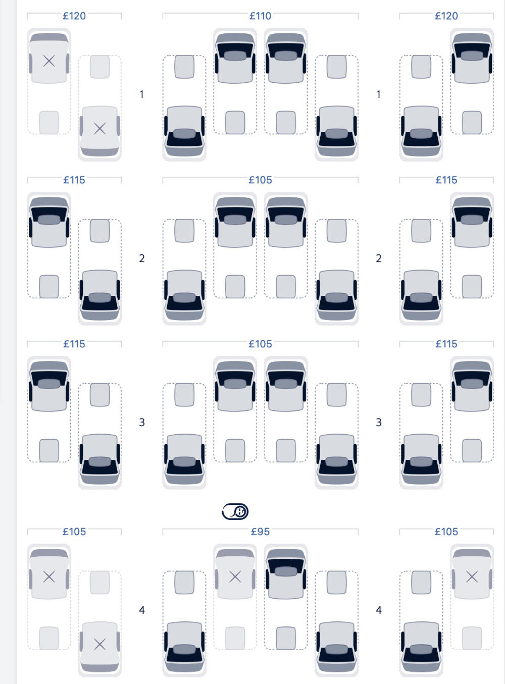British Airways Club World business class seat selection charges up to £120 per seat each way