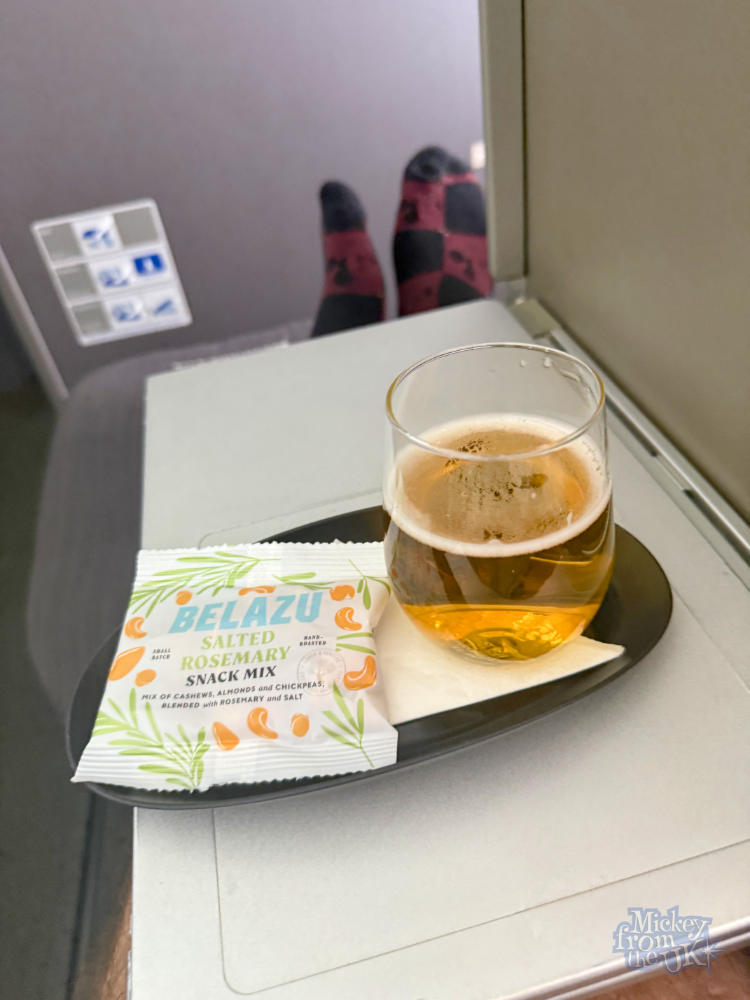First drink order after take-off in British Airways Club World business class