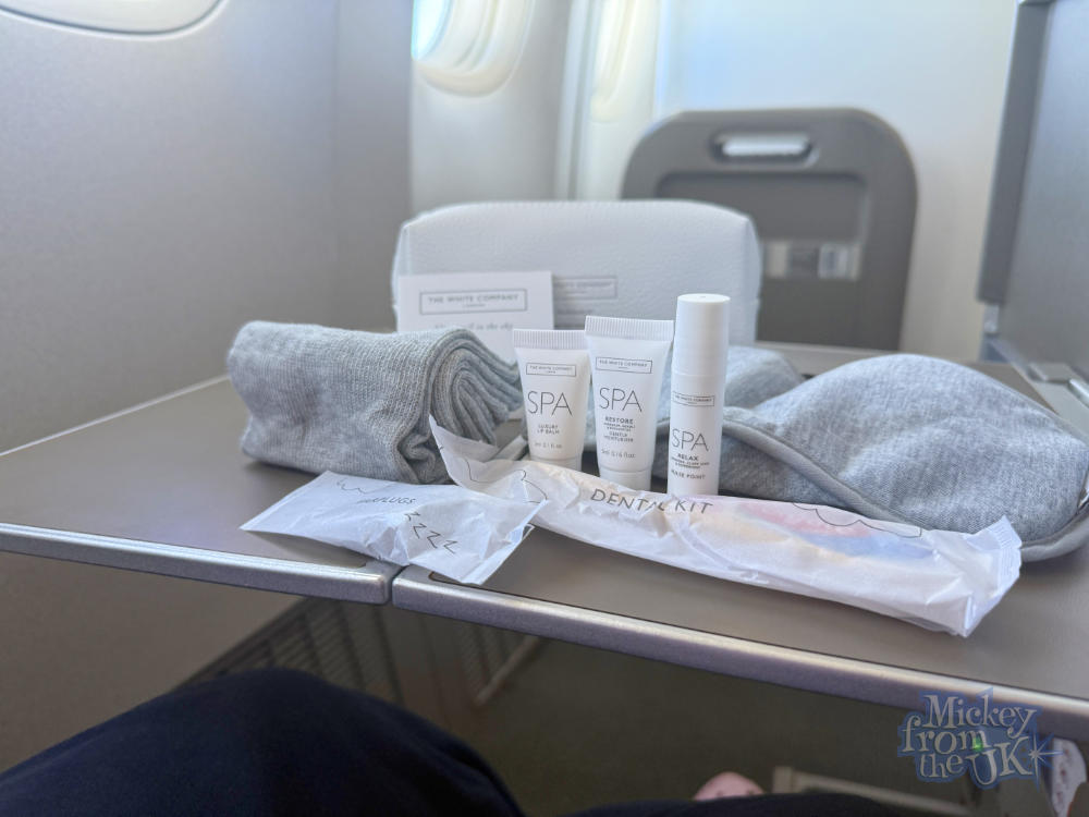 British Airways Club World White Company amenity kit contents