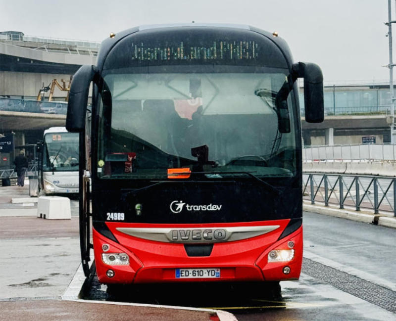 Magical Shuttle bus ready to depart for Disneyland Paris