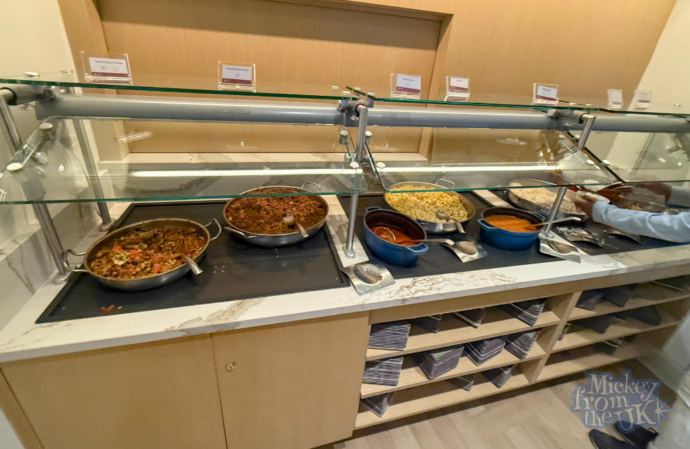 Food selection at the Plaza Premium Lounge Orlando MCO Terminal C